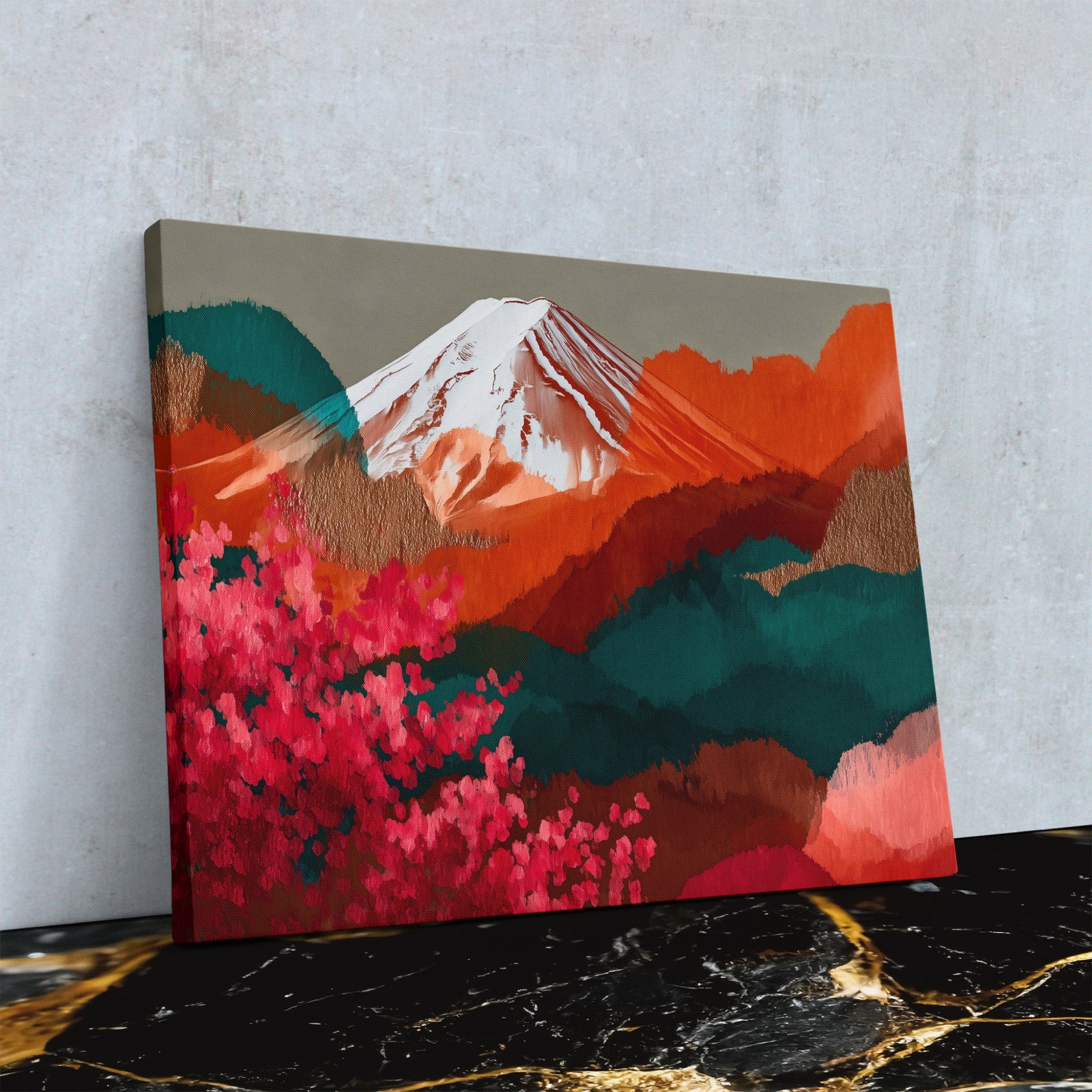 Mt. Fuji Crimson Blossom — Mt. Fuji Crimson Blossom Close Up Landscape 106