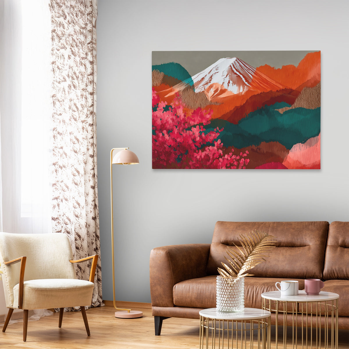 Mt. Fuji Crimson Blossom — Mt. Fuji Crimson Blossom New   Curtains Land 206