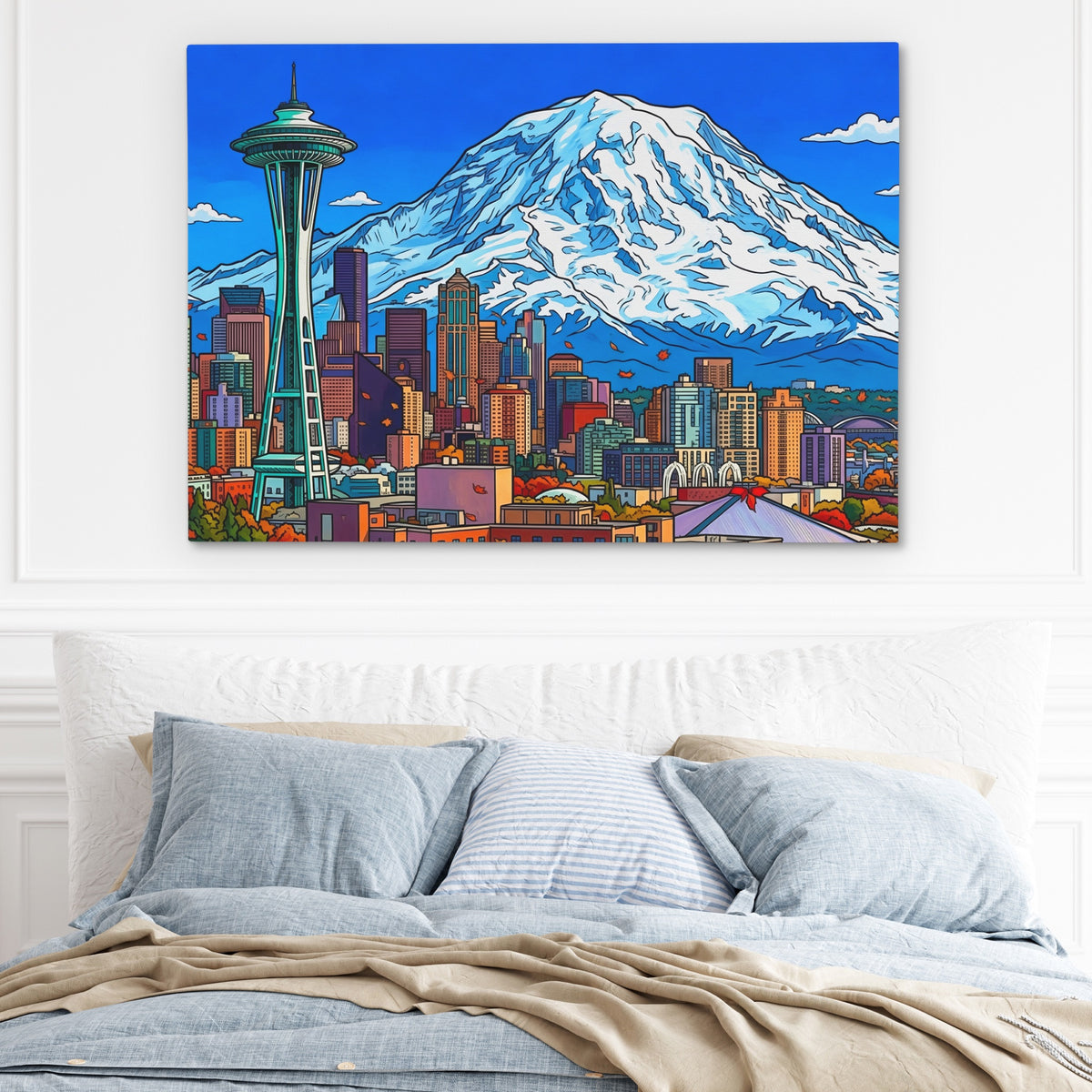 Mt. Rainier Skyline — Mt. Rainier Skyline Light Blue Bed 157