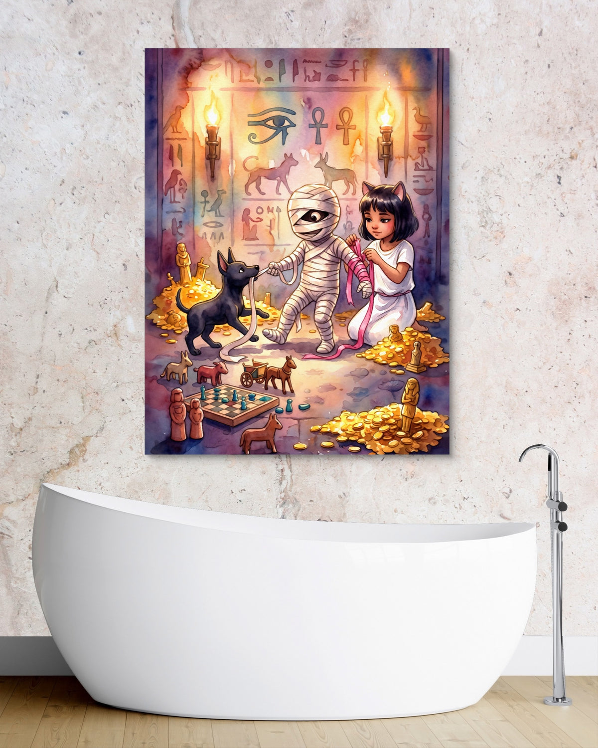 Mummy's Playful Bandages — mummy's playful bandages psd granite bathroom 1port flush print