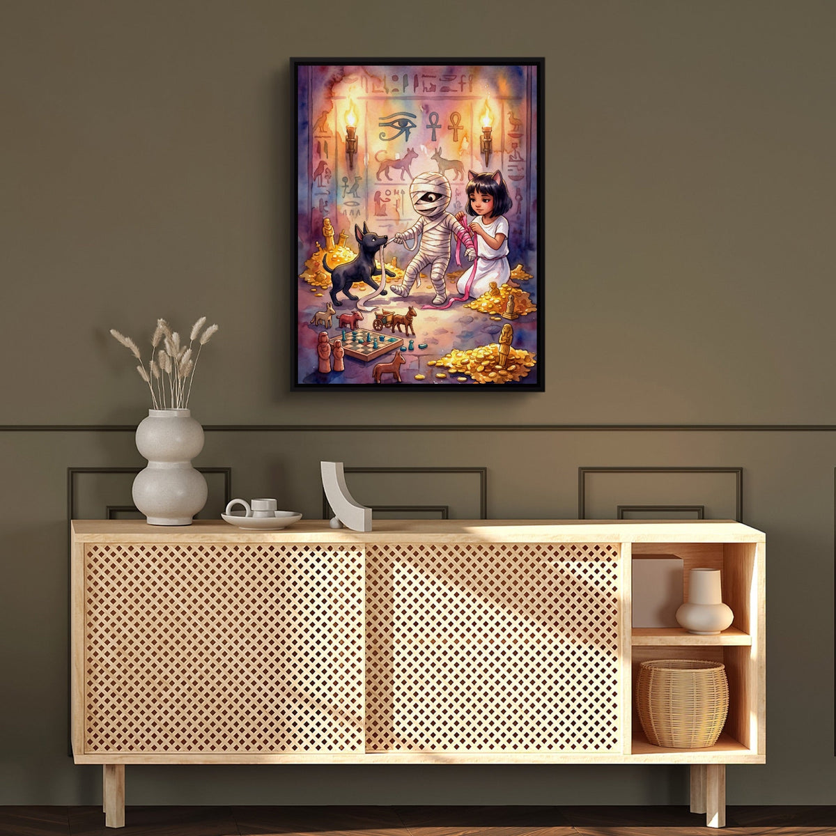 Mummy's Playful Bandages - Luxury Wall Art
