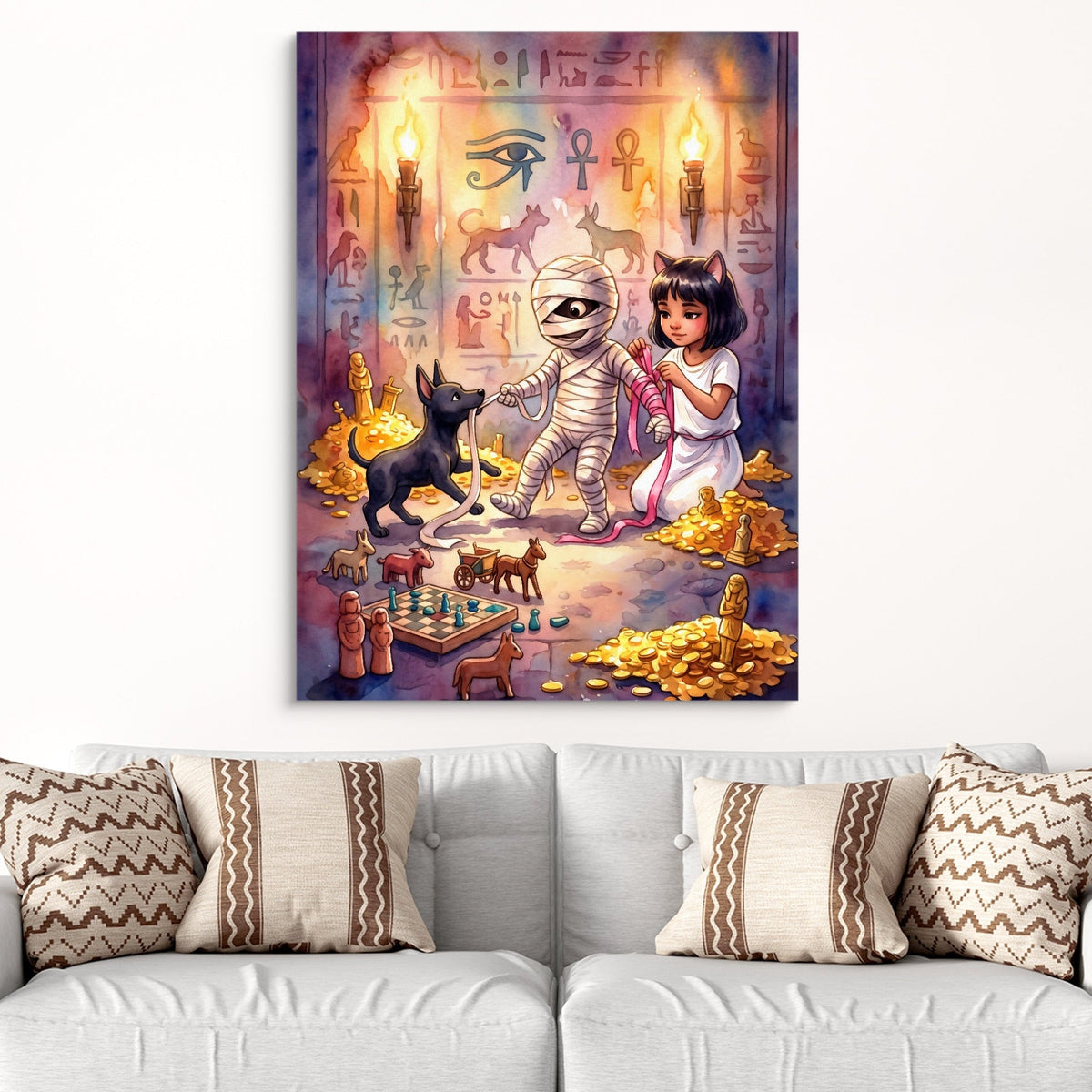 Mummy's Playful Bandages - Luxury Wall Art