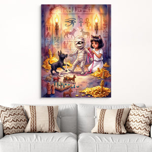 Mummy's Playful Bandages - Luxury Wall Art