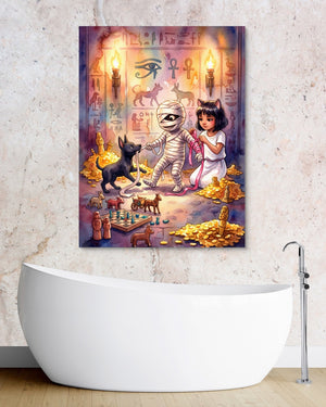 Mummy's Playful Bandages - Luxury Wall Art