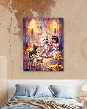 Mummy's Playful Bandages - Luxury Wall Art