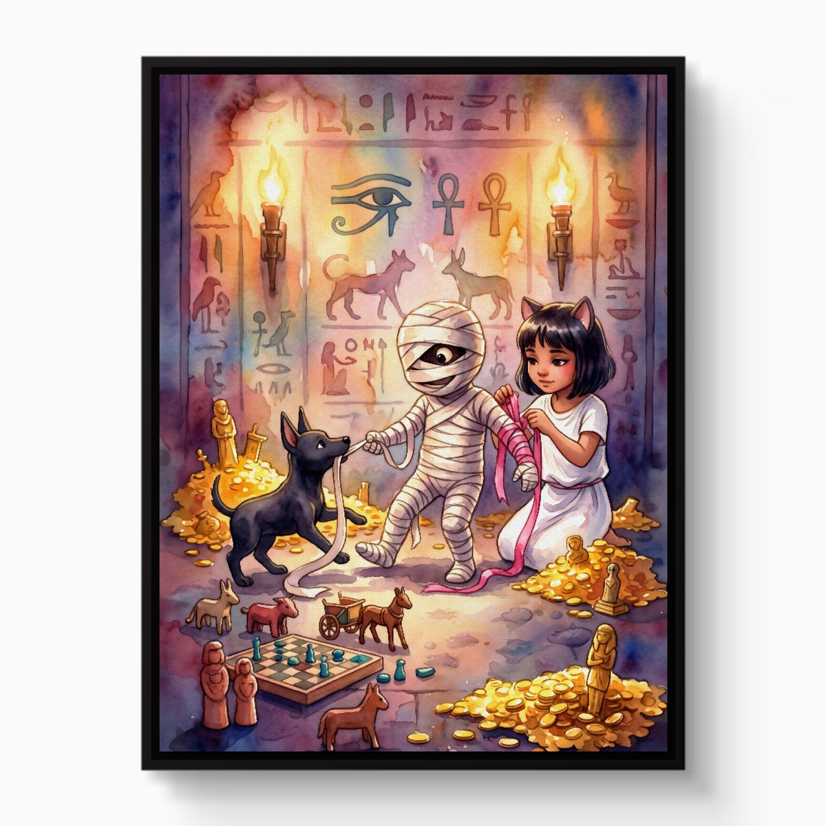 Mummy's Playful Bandages - Luxury Wall Art