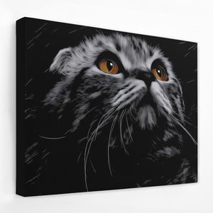 Munchkin Cat Luminous Eyes — Munchkin Cat Luminous Eyes Landscape   Side View   Black Wrap 147