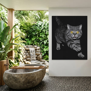 Munchkin Cat Prowling canvas wall art, room view
