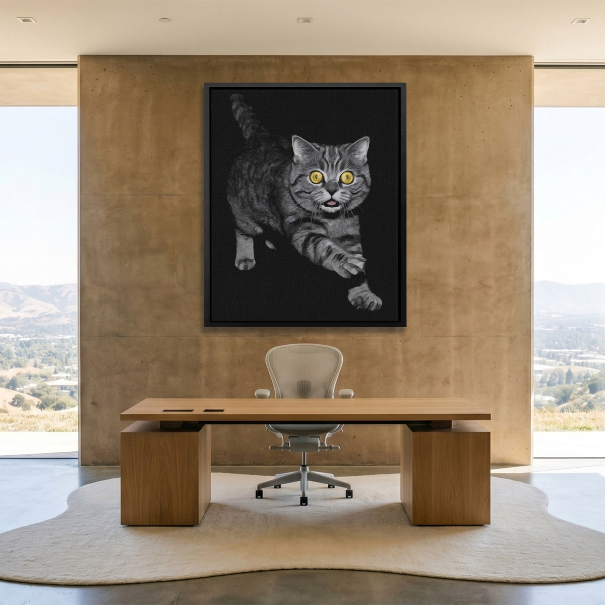 Munchkin Cat Prowling canvas wall art, room view