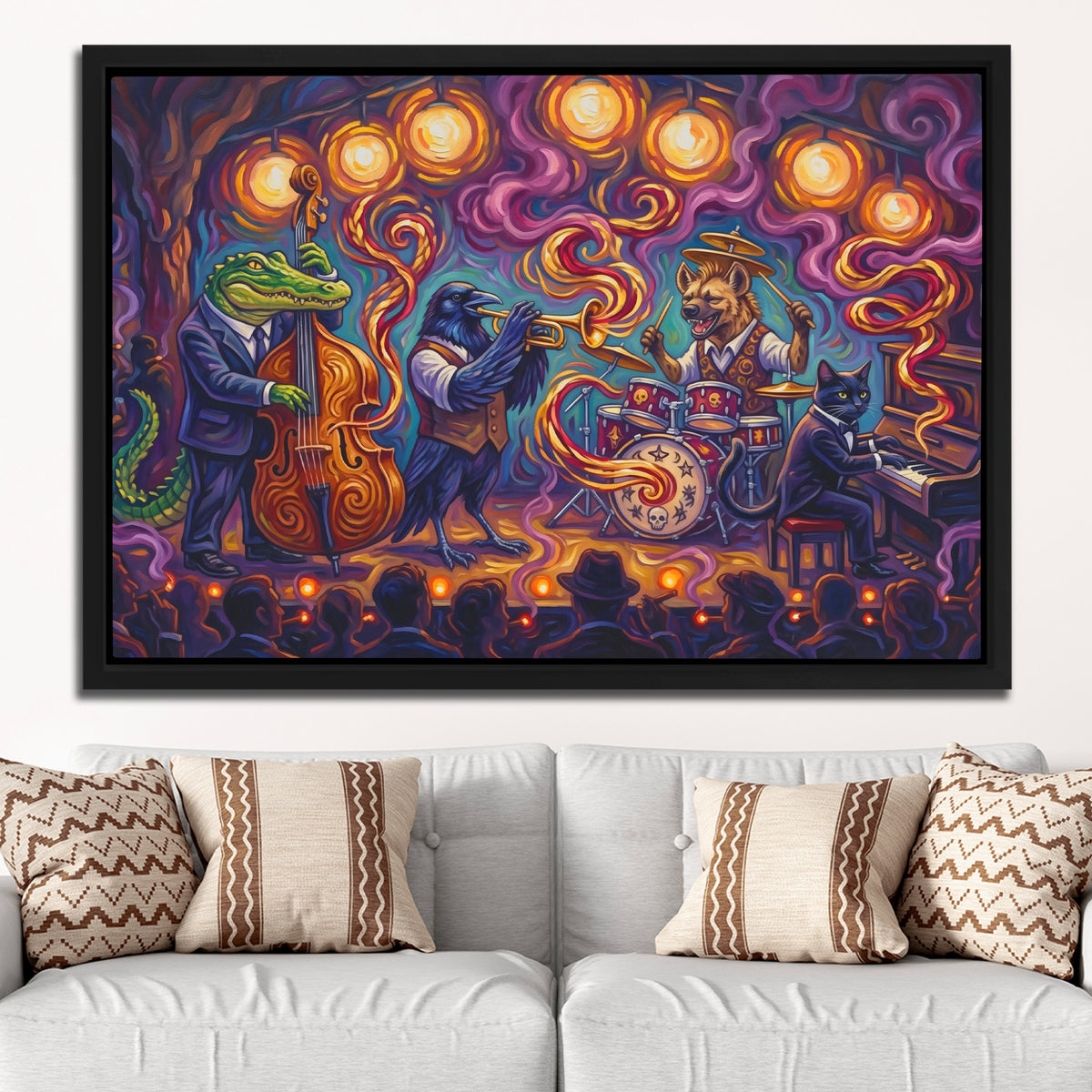 Musicians Serenade — Musicians Serenade White Groovy Couch Close 269