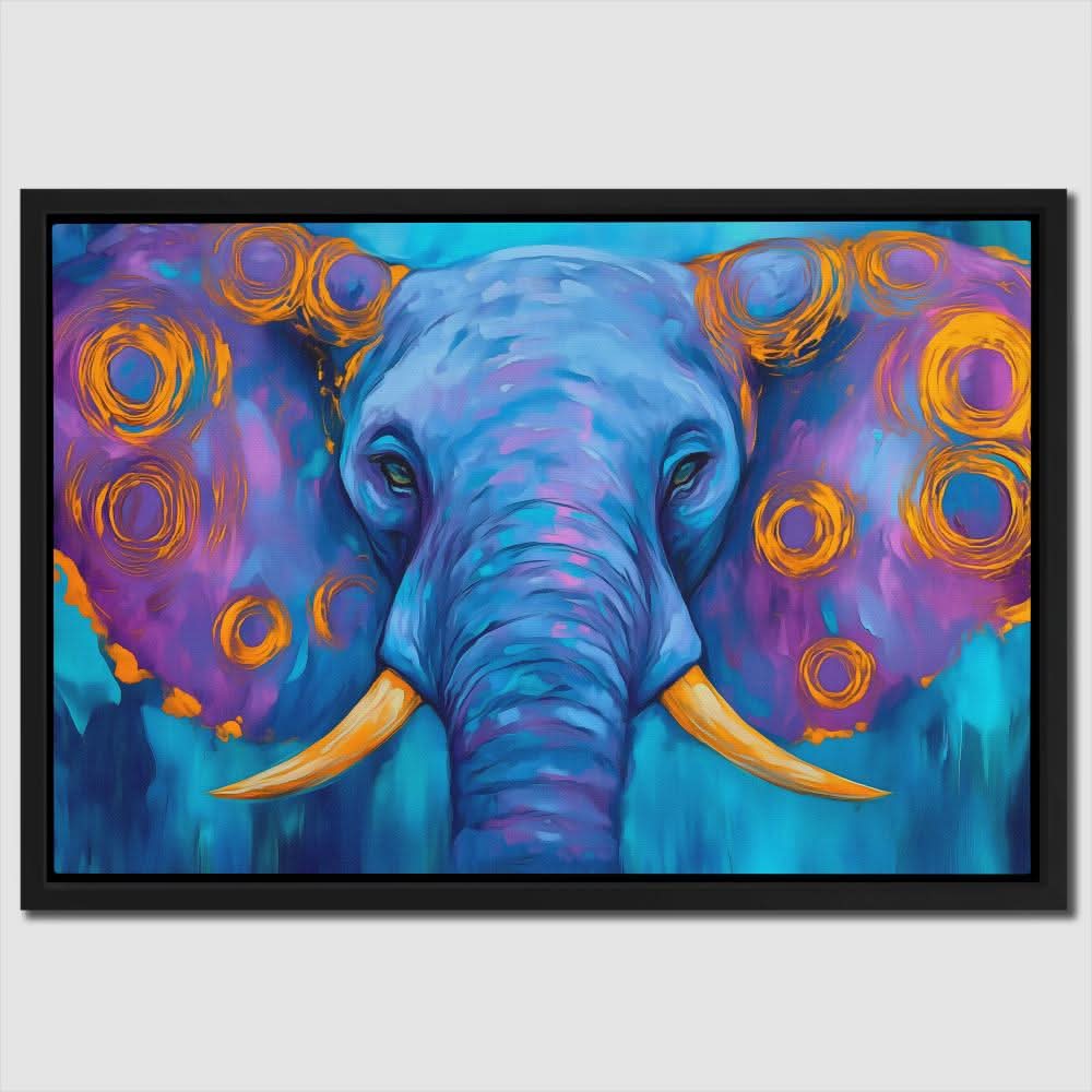 Mystical Elephant - Blue Purple and Gold Canvas Print