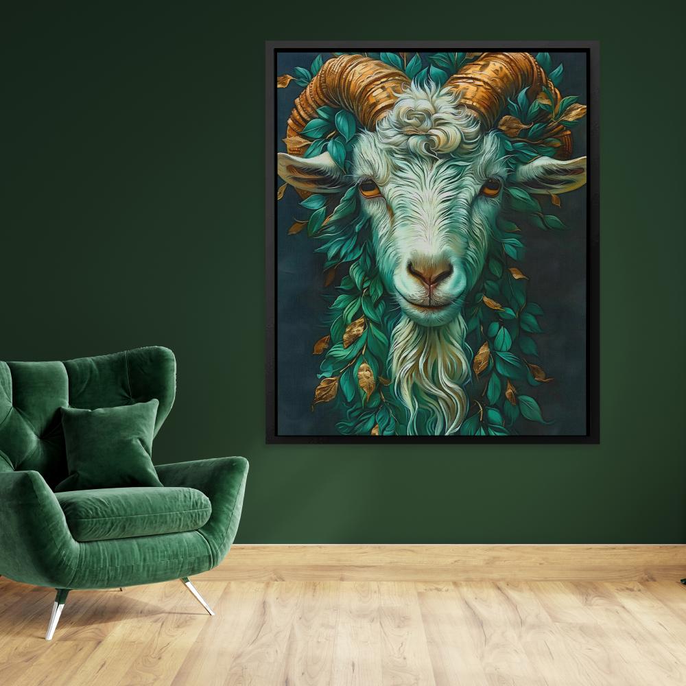 Mythical Green Goat - Luxury Wall Art