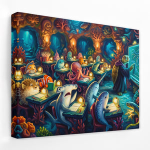 Narwhals Bioluminescent School — Narwhals Bioluminescent School Landscape   Side View   Mirror Wrap 144
