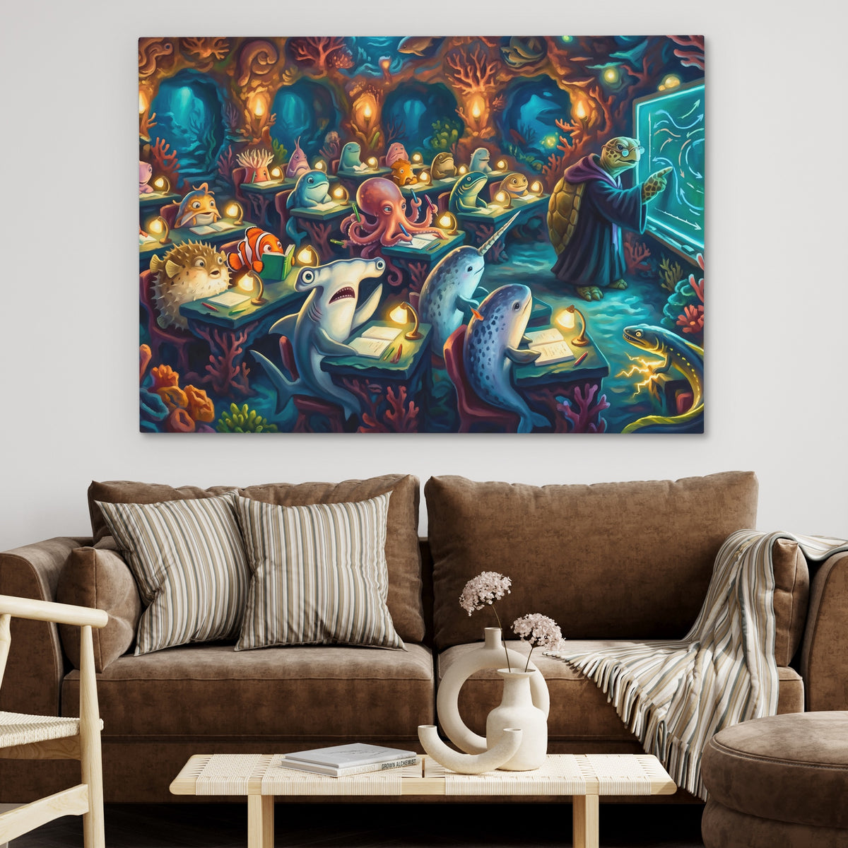 Narwhals Bioluminescent School — Narwhals Bioluminescent School Brown Couch 16