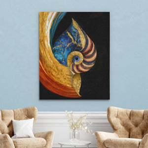 Nautilus Golden Spiral — Nautilus Golden Spiral Two Chairs Robins Egg Walls 321