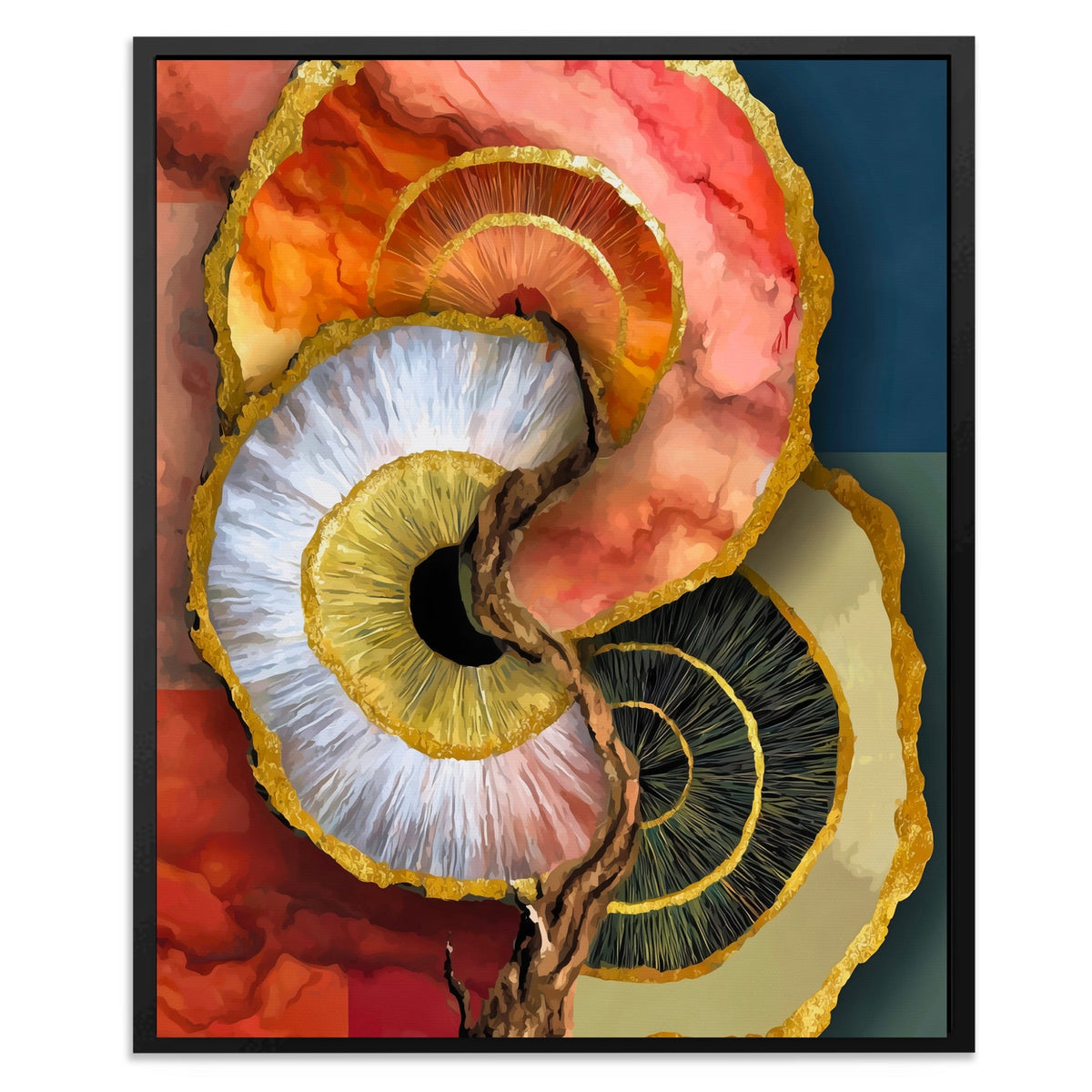 Nautilus Organic Concentric canvas wall art, room view