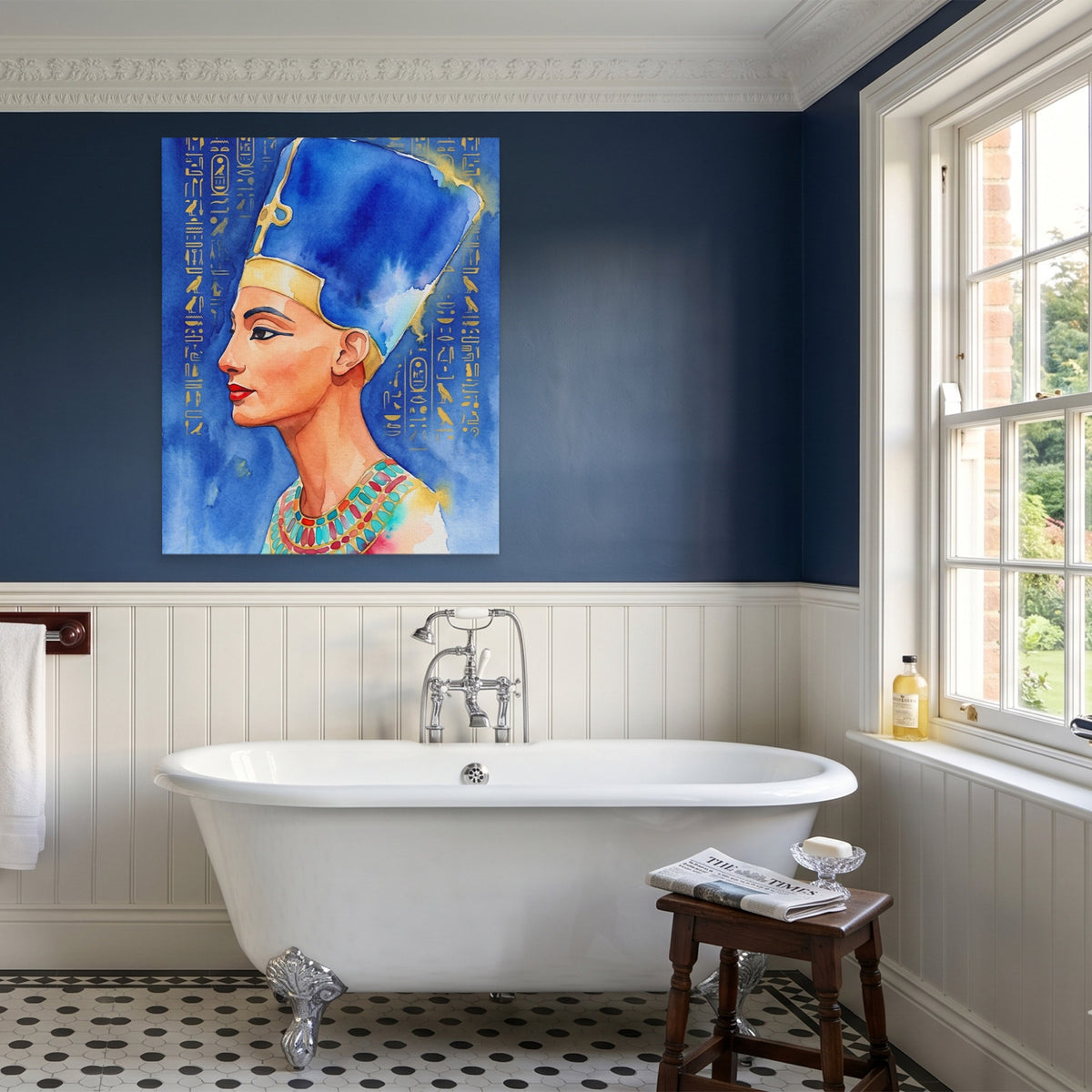 Nefertiti Tall Crown — Nefertiti Tall Crown Blue Bathroom Port 74