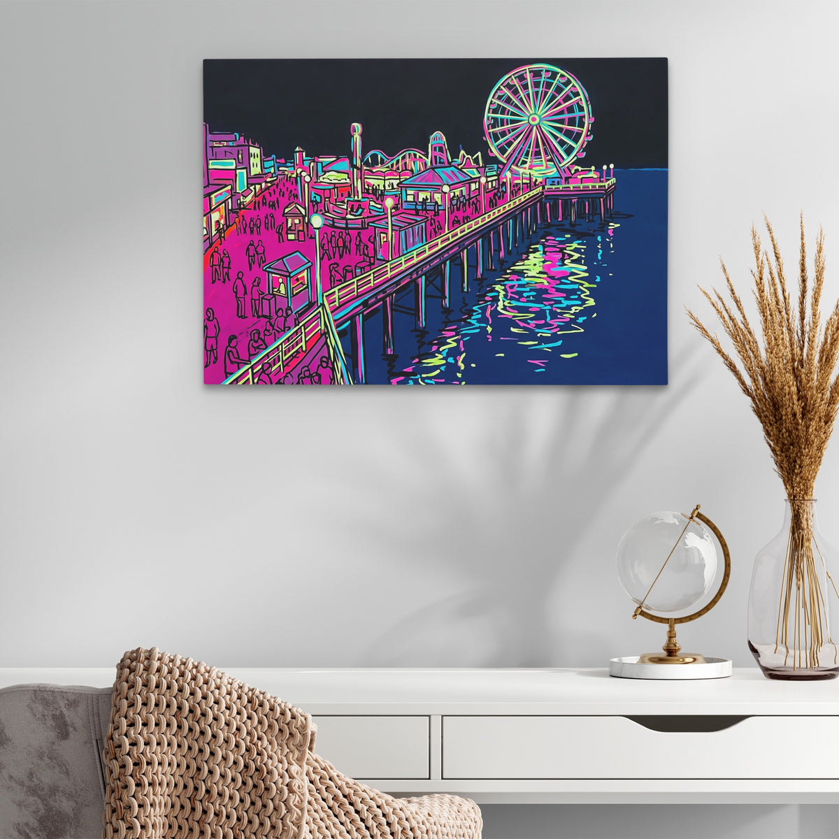Neon Carnival Night — Neon Carnival Night White Office Glass land 291