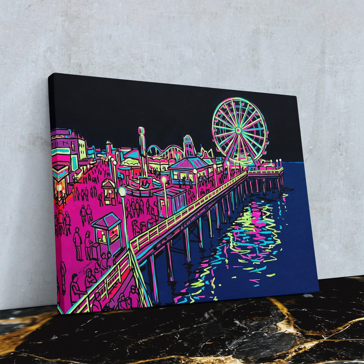 Neon Carnival Night — Neon Carnival Night Against Wall4x5 Reflect 11