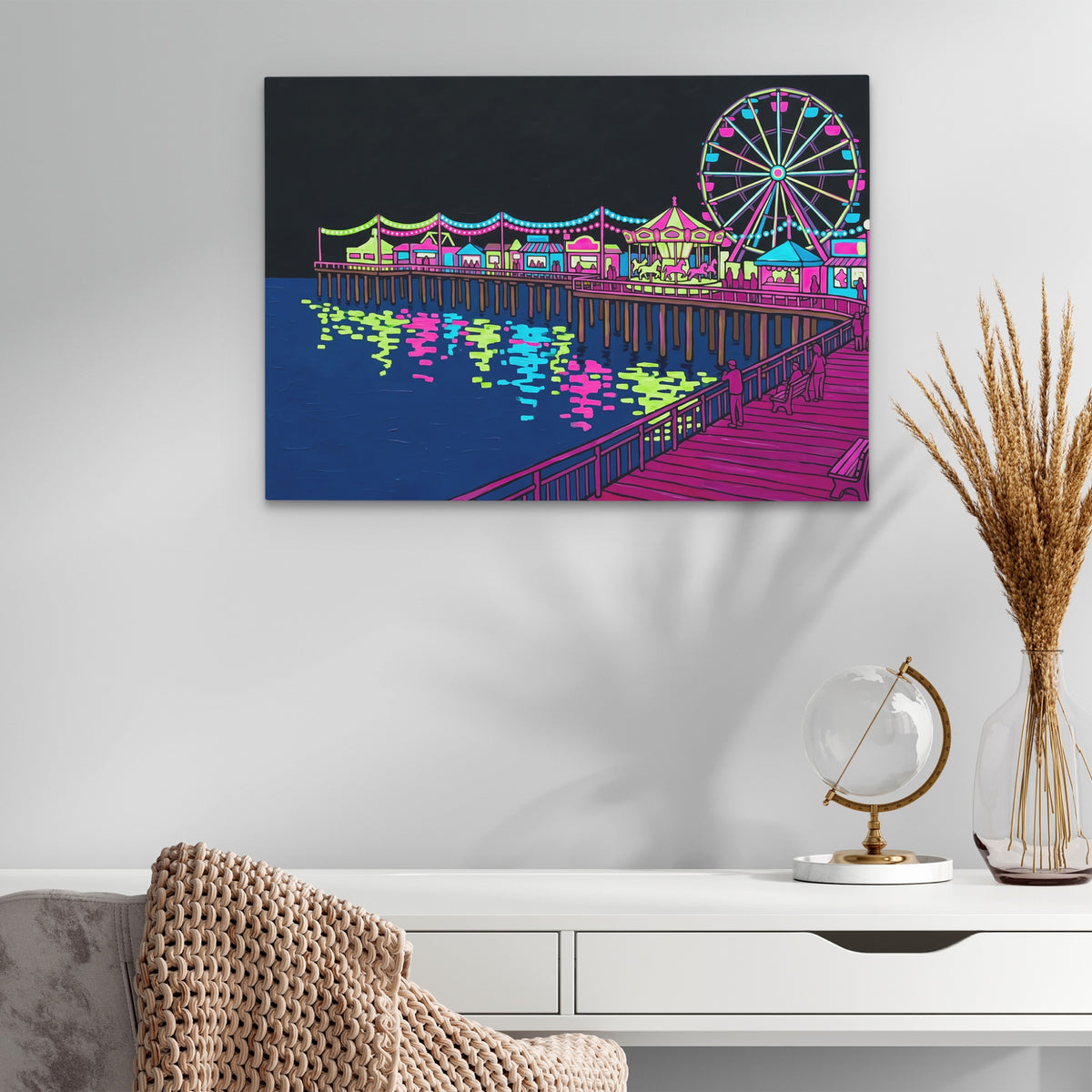 Neon Carnival Pier — Neon Carnival Pier White Office Glass land 292