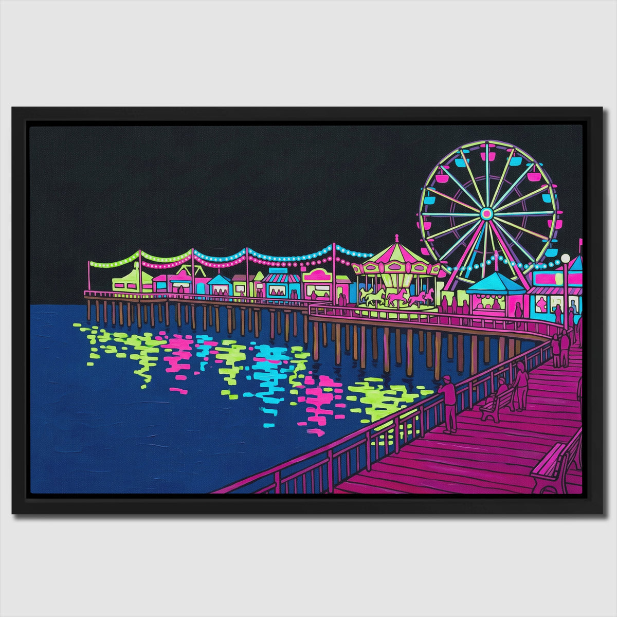 Neon Carnival Pier — Neon Carnival Pier Close Up Landscape 112