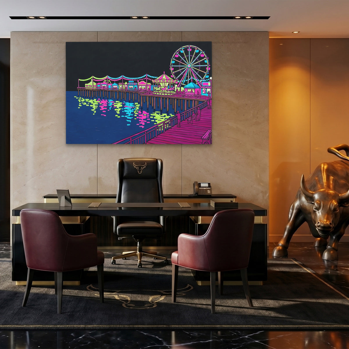 Neon Carnival Pier — Neon Carnival Pier Bull Bronze Land 92