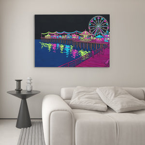 Neon Carnival Pier — Neon Carnival Pier Luxury White Couch 192