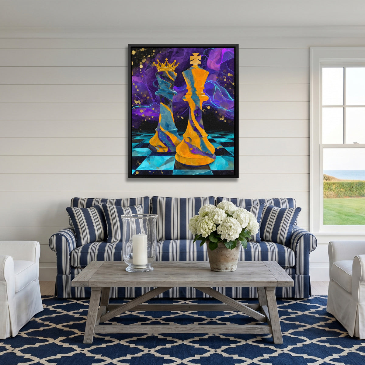 Neon Chess Royalty — Neon Chess Royalty Striped Couch Port 300
