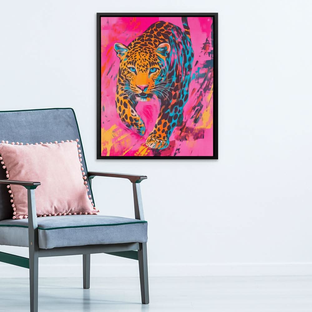 Neon Leopard Power - Luxury Wall Art