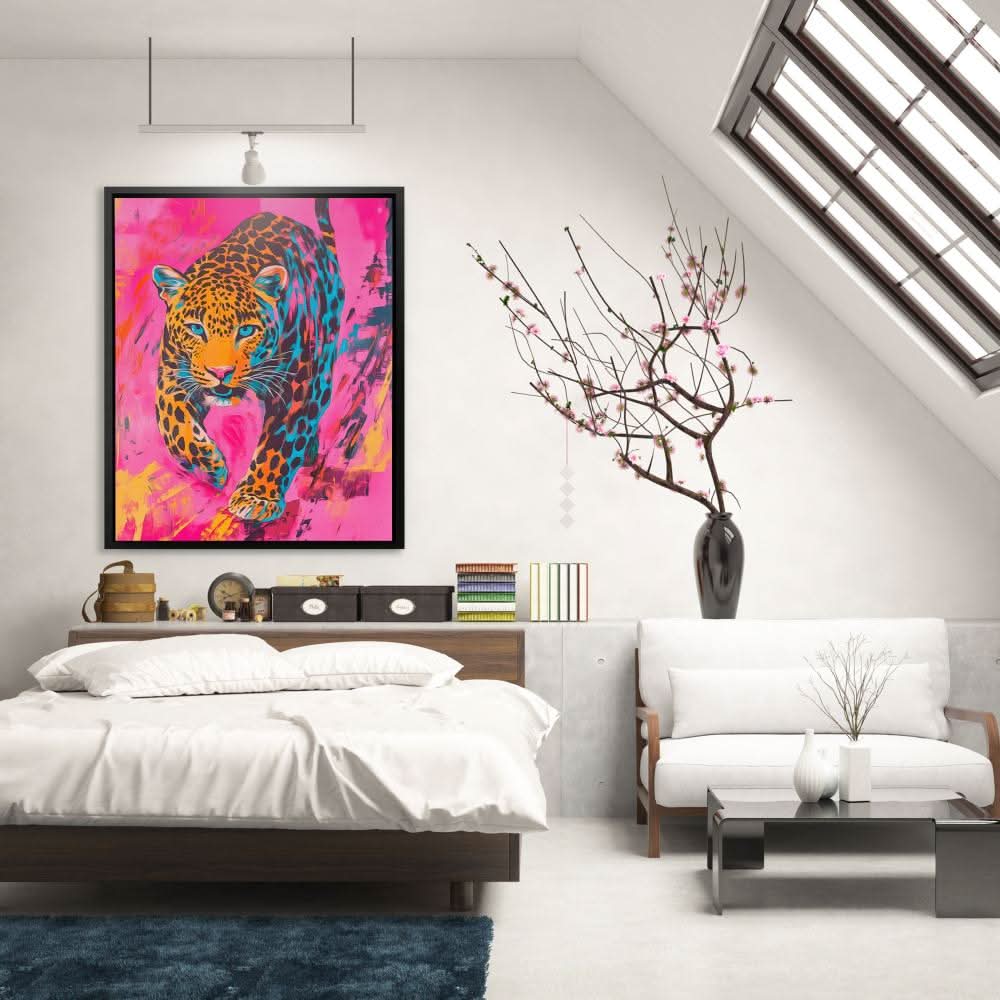 Neon Leopard Power - Luxury Wall Art