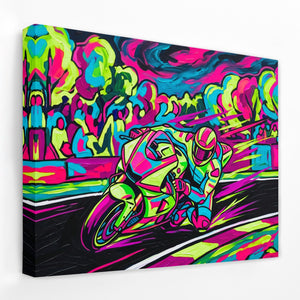 Neon Motorcycle Rush — Neon Motorcycle Rush Landscape   Side View   Mirror Wrap 173