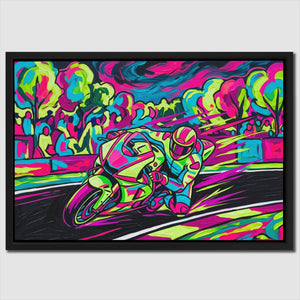 Neon Motorcycle Rush — Neon Motorcycle Rush Close Up Landscape 113