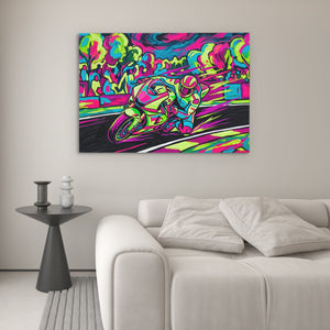 Neon Motorcycle Rush — Neon Motorcycle Rush Luxury White Couch 193