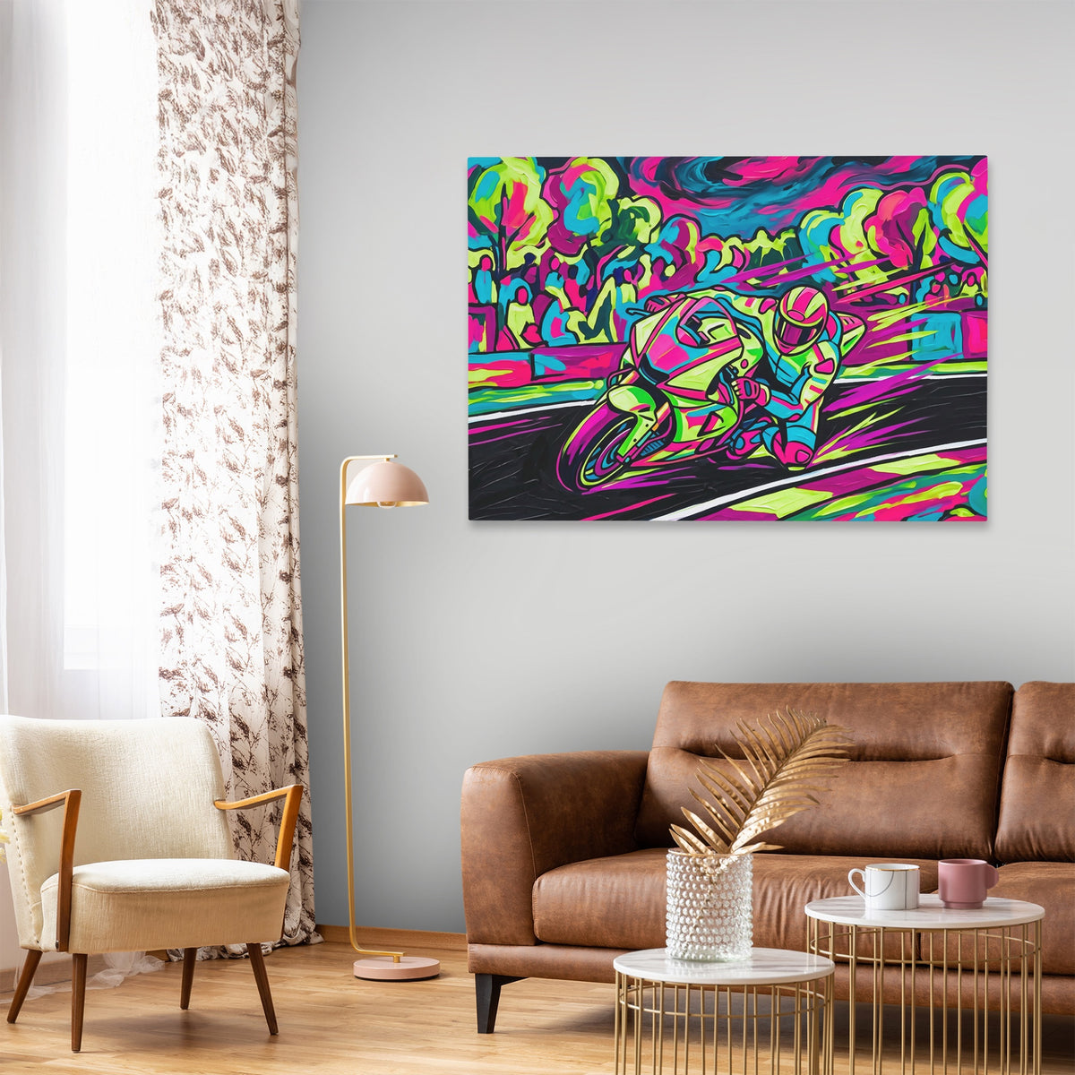 Neon Motorcycle Rush — Neon Motorcycle Rush New   Curtains Land 213