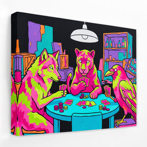 Neon Poker Night — Neon Poker Night Landscape   Side View   Mirror Wrap 174