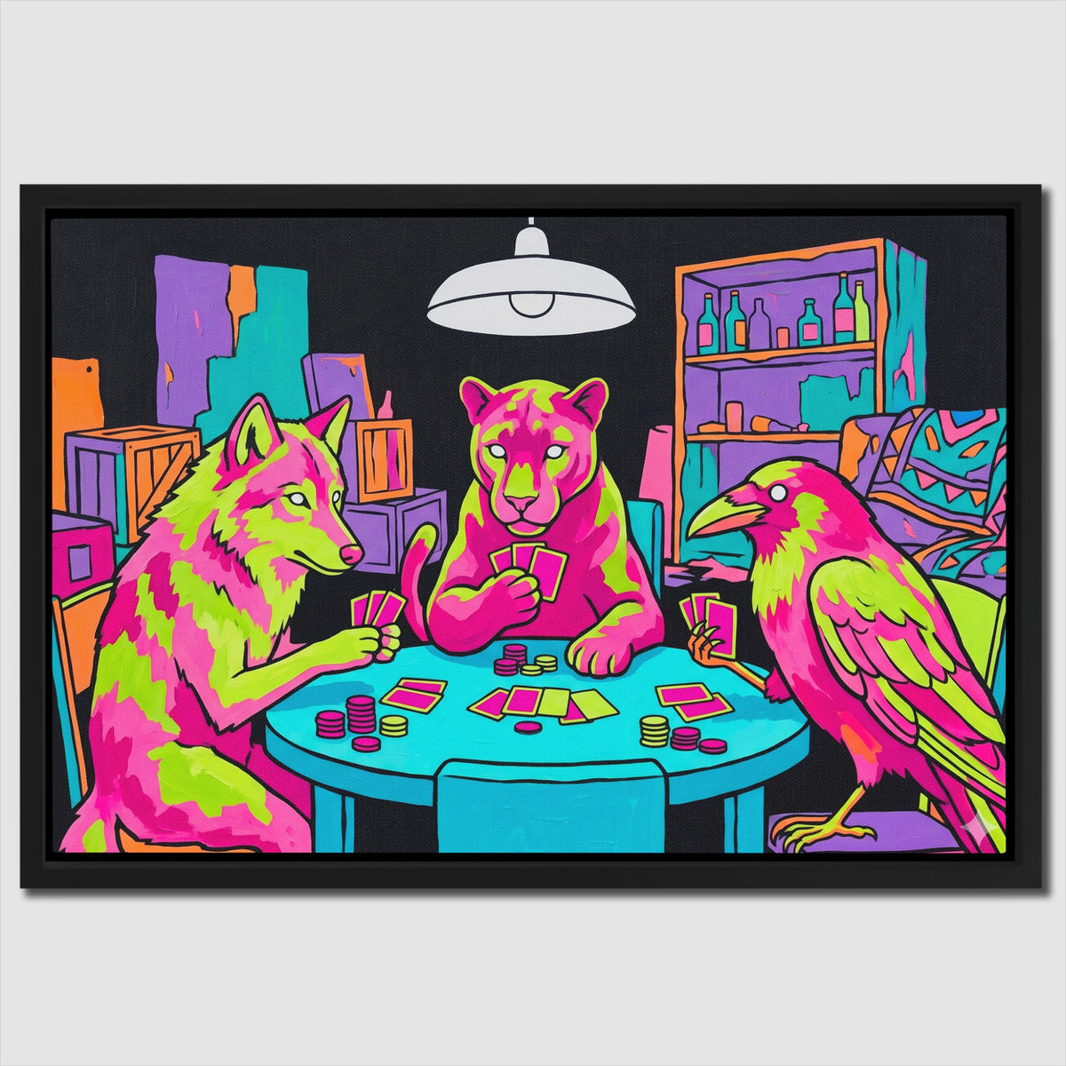 Neon Poker Night — Neon Poker Night Close Up Landscape 114