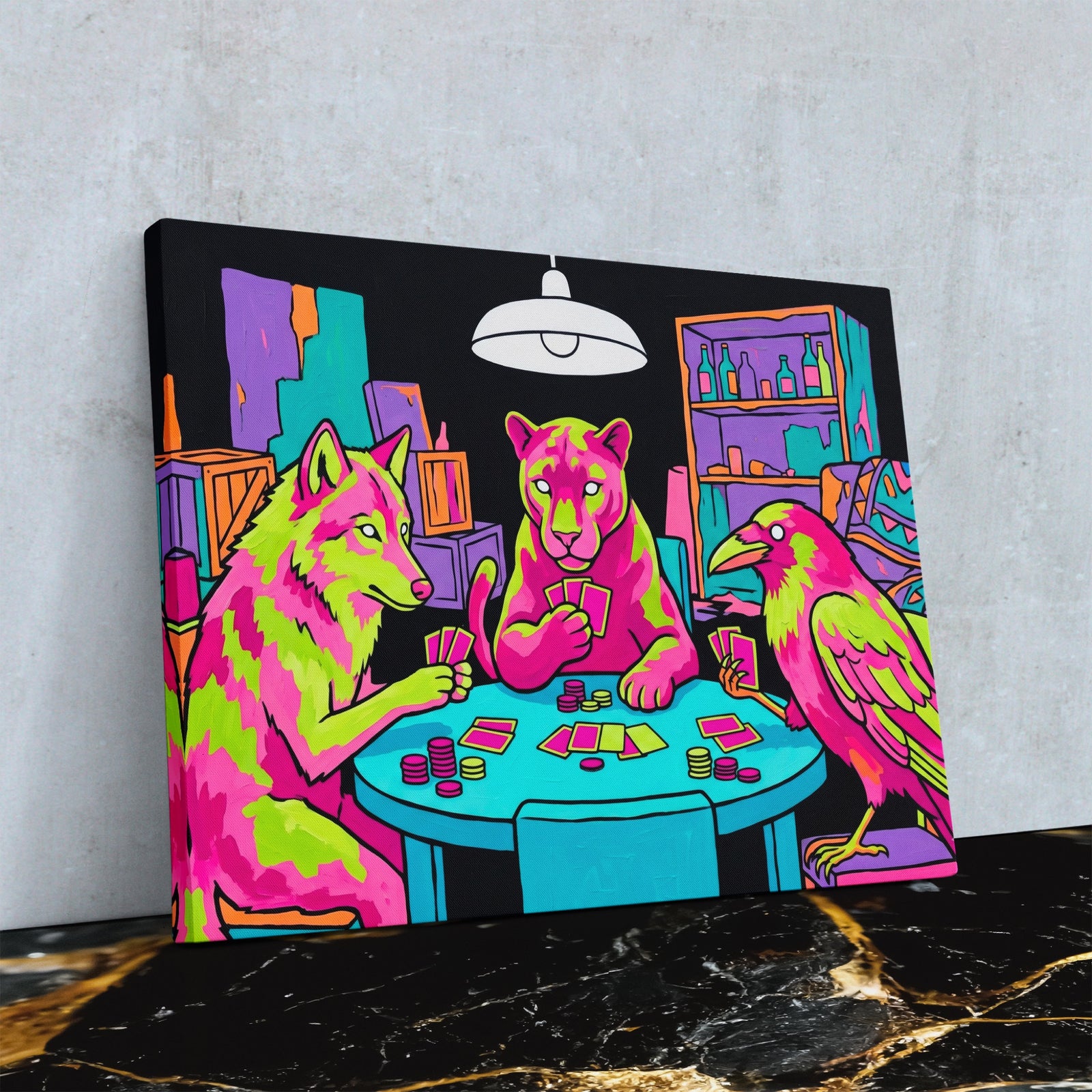 Neon Poker Night — Neon Poker Night Close Up Landscape 114