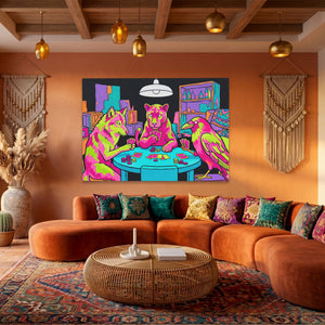Neon Poker Night — Neon Poker Night Boho Living Land 74