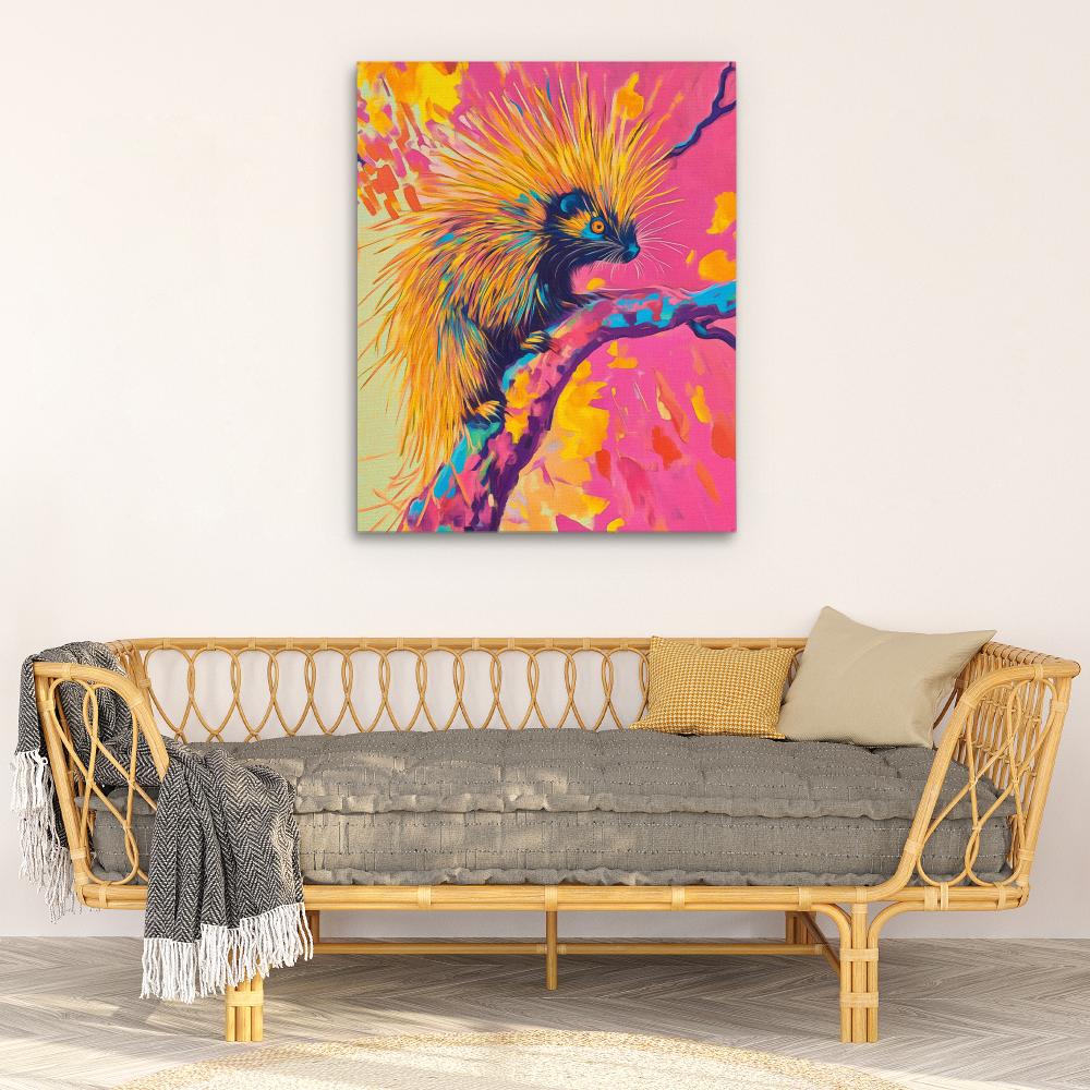Neon Porcupine Glow - Luxury Wall Art