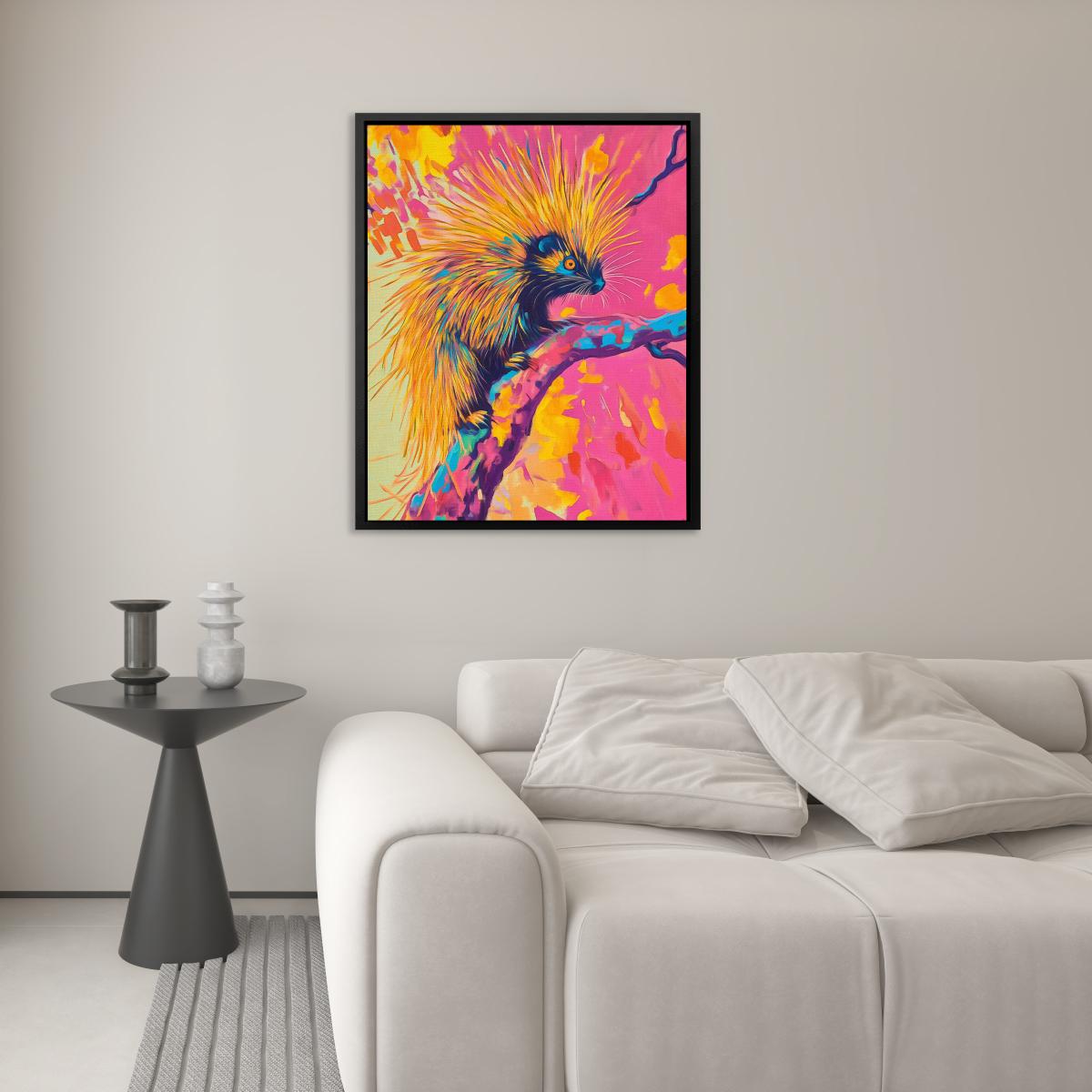 Neon Porcupine Glow - Luxury Wall Art