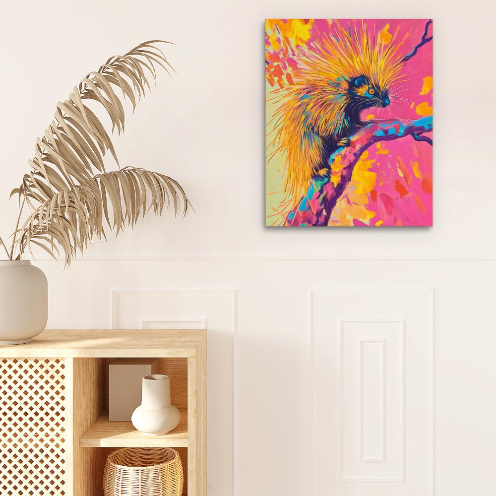 Neon Porcupine Glow - Luxury Wall Art