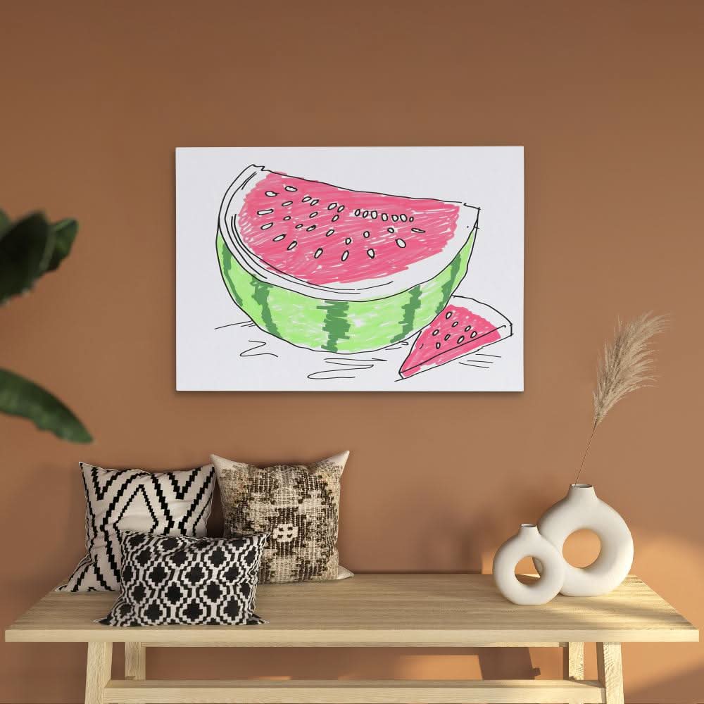Neon Watermelon - Large Canvas Print