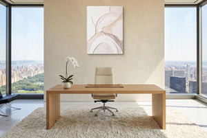 Neutral Sculpted Curves — neutral sculpted curves office with city view 5 1port flush print