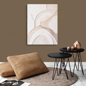 Neutral Sculpted Curves — neutral sculpted curves sq brown wallroom 1port flush print
