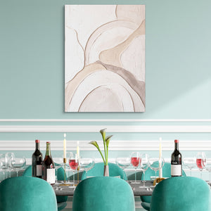 Neutral Sculpted Curves — neutral sculpted curves sq teal dining room 1port flush print