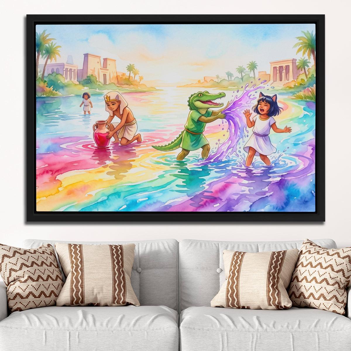 Nile Crocodile Prank — Nile Crocodile Prank White Groovy Couch Close 275
