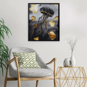 Noir Gold Jellyfish - Luxury Wall Art