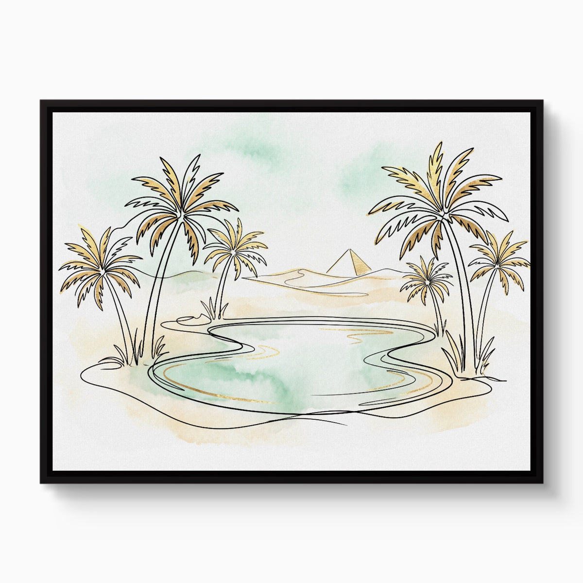 Oasis Pyramid Desert — oasis pyramid desert white studio framed black