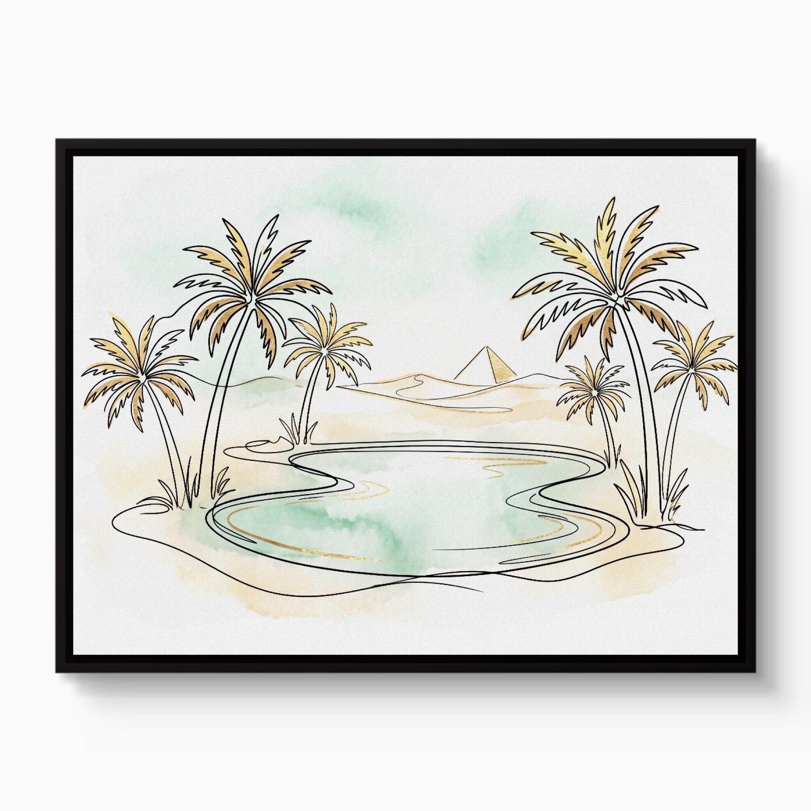 Oasis Pyramid Desert — oasis pyramid desert white studio framed black