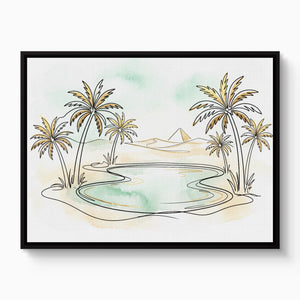 Oasis Pyramid Desert — oasis pyramid desert white studio framed black